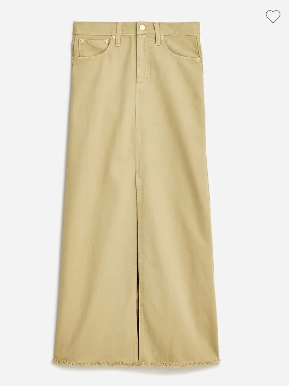 J. Crew Classic Denim Maxi Skirt in Khaki Women's 27 BZ160 Utilitarian